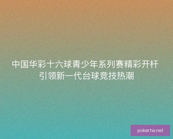 中国华彩十六球青少年系列赛精彩开杆 引领新一代台球竞技热潮